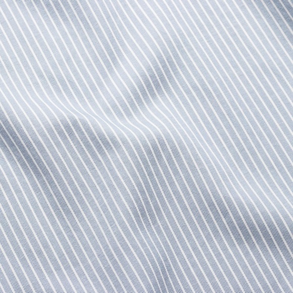 Cozy Earth Coastal Comfort Mock Neck Short Sleeve Button Down in Ocean Stripe - Picture 3 of 8